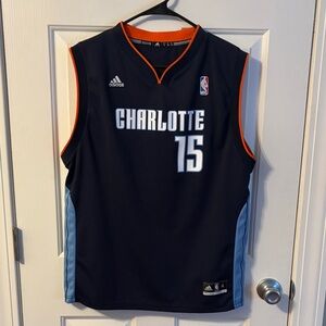 Adidas Charlotte basketball Jersey Black with Blue & Orange Trim size youth XL